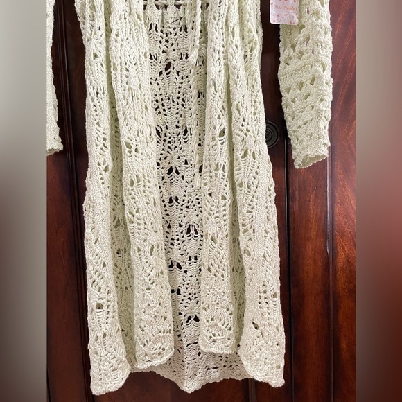 FREE PEOPLE Honeydew Sweet Talker Long Crochet Cardigan - Picture 4 of 12